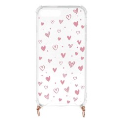 Funda Silicona Colgante Corazones para iPhone 8 Plus