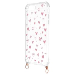 Funda Silicona Colgante Corazones para iPhone 8 Plus