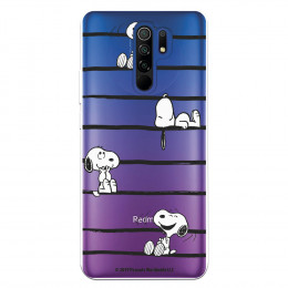 Funda para Xiaomi Redmi 9 Oficial de Peanuts Snoopy rayas - Snoopy
