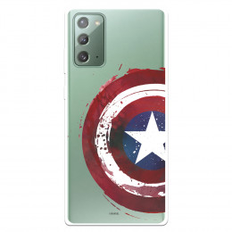 Funda para Samsung Galaxy Note 20 Oficial de Marvel Capitán América Escudo Transparente - Marvel