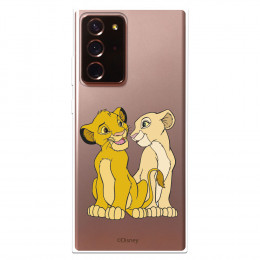 Funda para Samsung Galaxy Note 20 Ultra Oficial de Disney Simba y Nala Silueta - El Rey León