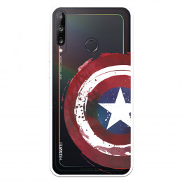 Funda para Huawei P40 Lite E Oficial de Marvel Capitán América Escudo Transparente - Marvel