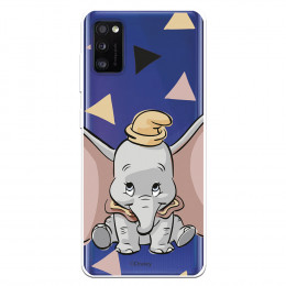 Funda para Samsung Galaxy A41 Oficial de Disney Dumbo Silueta Transparente - Dumbo