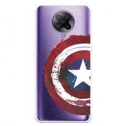 Funda para Pocophone F2 Pro Oficial de Marvel Capitán América Escudo Transparente - Marvel