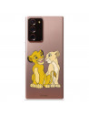 Funda para Samsung Galaxy Note 20 Plus Oficial de Disney Simba y Nala Silueta - El Rey León