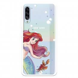 Funda para Samsung Galaxy A90 5G Oficial de Disney Ariel y Sebastián Burbujas - La Sirenita