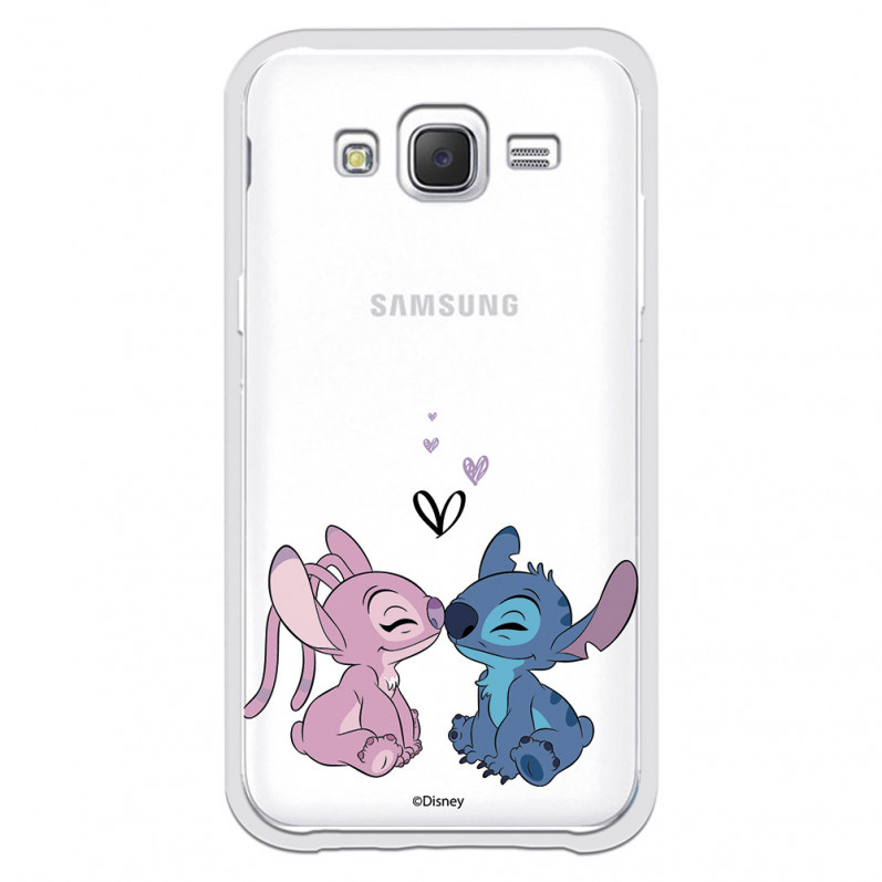 Funda para Samsung Galaxy J5 Oficial de Disney Angel & Stitch Beso - Lilo & Stitch