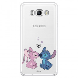 Funda para Samsung Galaxy J7 2016 Oficial de Disney Angel & Stitch Beso - Lilo & Stitch