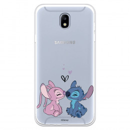 Funda para Samsung Galaxy J7 2017 Europeo Oficial de Disney Angel & Stitch Beso - Lilo & Stitch