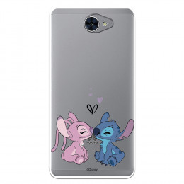 Funda para Huawei Y7 Oficial de Disney Angel & Stitch Beso - Lilo & Stitch