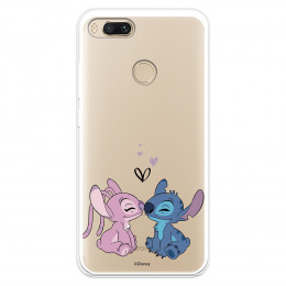 Funda para Xiaomi Mi A1 Oficial de Disney Angel & Stitch Beso - Lilo & Stitch