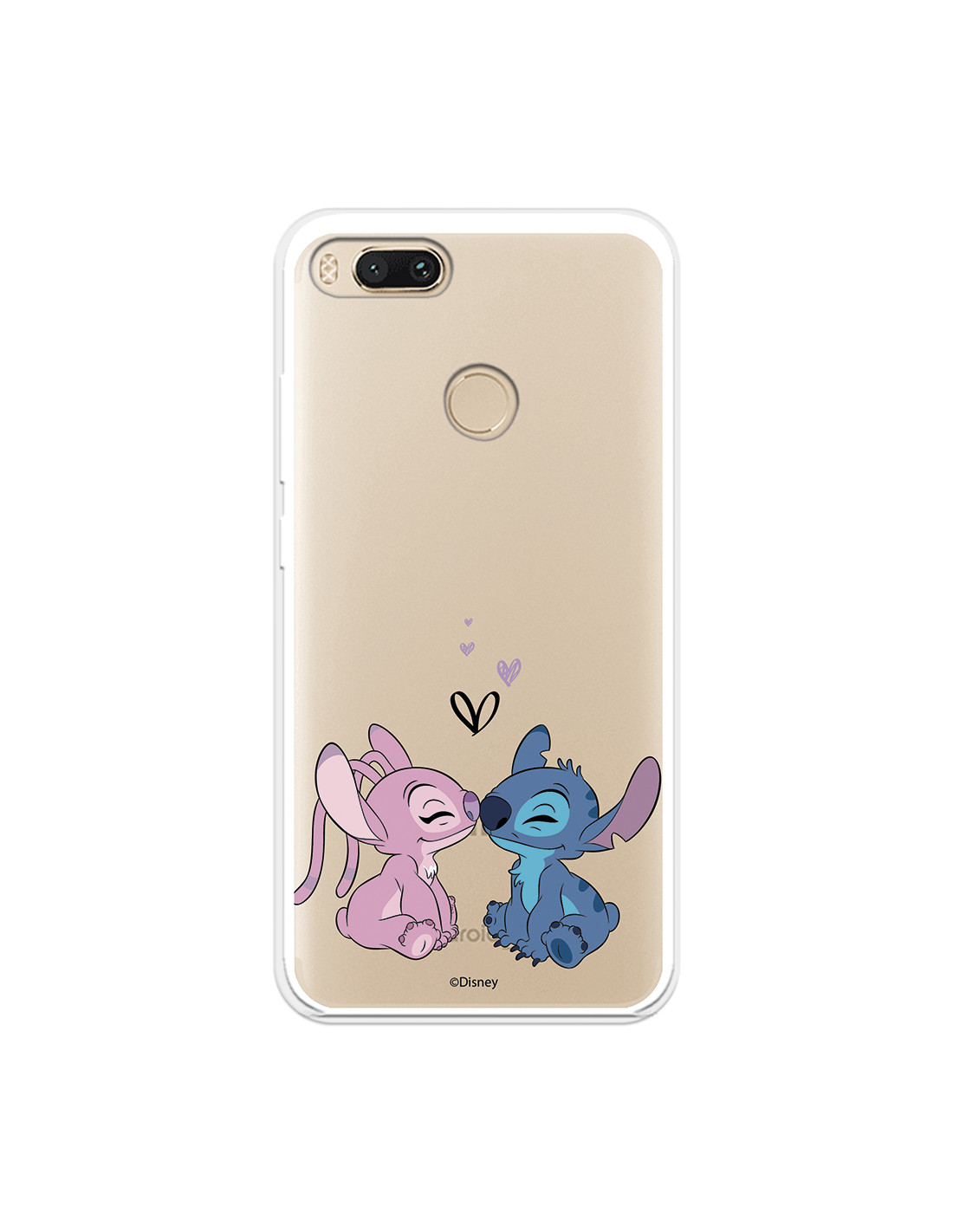 Coque Xiaomi Mi A1 Officielle de Disney Angel & Stitch Bisou - Lilo & Stitch