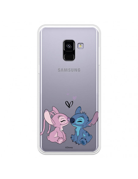 Coque Samsung Galaxy A8 2018 Officielle de Disney Angel & Bisou Lilo & Stitch