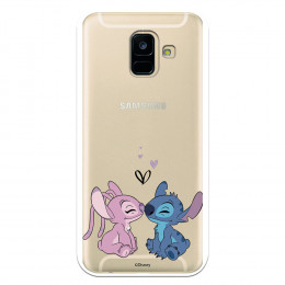 Funda para Samsung Galaxy A6 2018 Oficial de Disney Angel & Stitch Beso - Lilo & Stitch