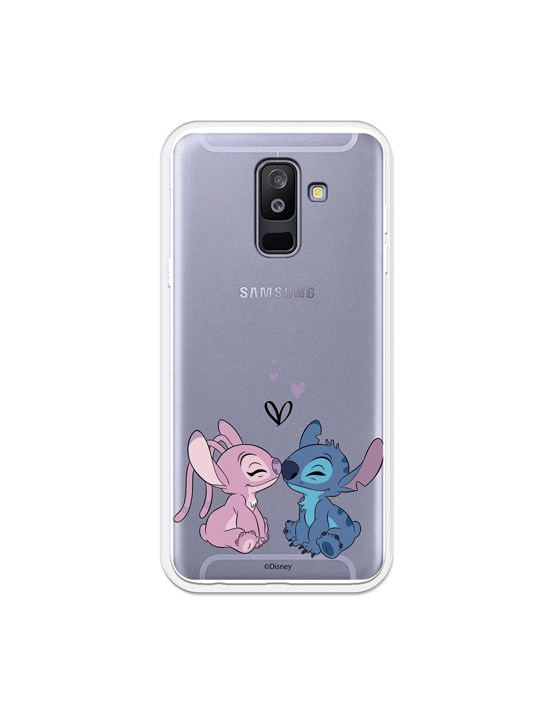 Coque pour Samsung Galaxy A6 Plus 2018 Officielle de Disney & Stitch Bisou - Lilo & Stitch