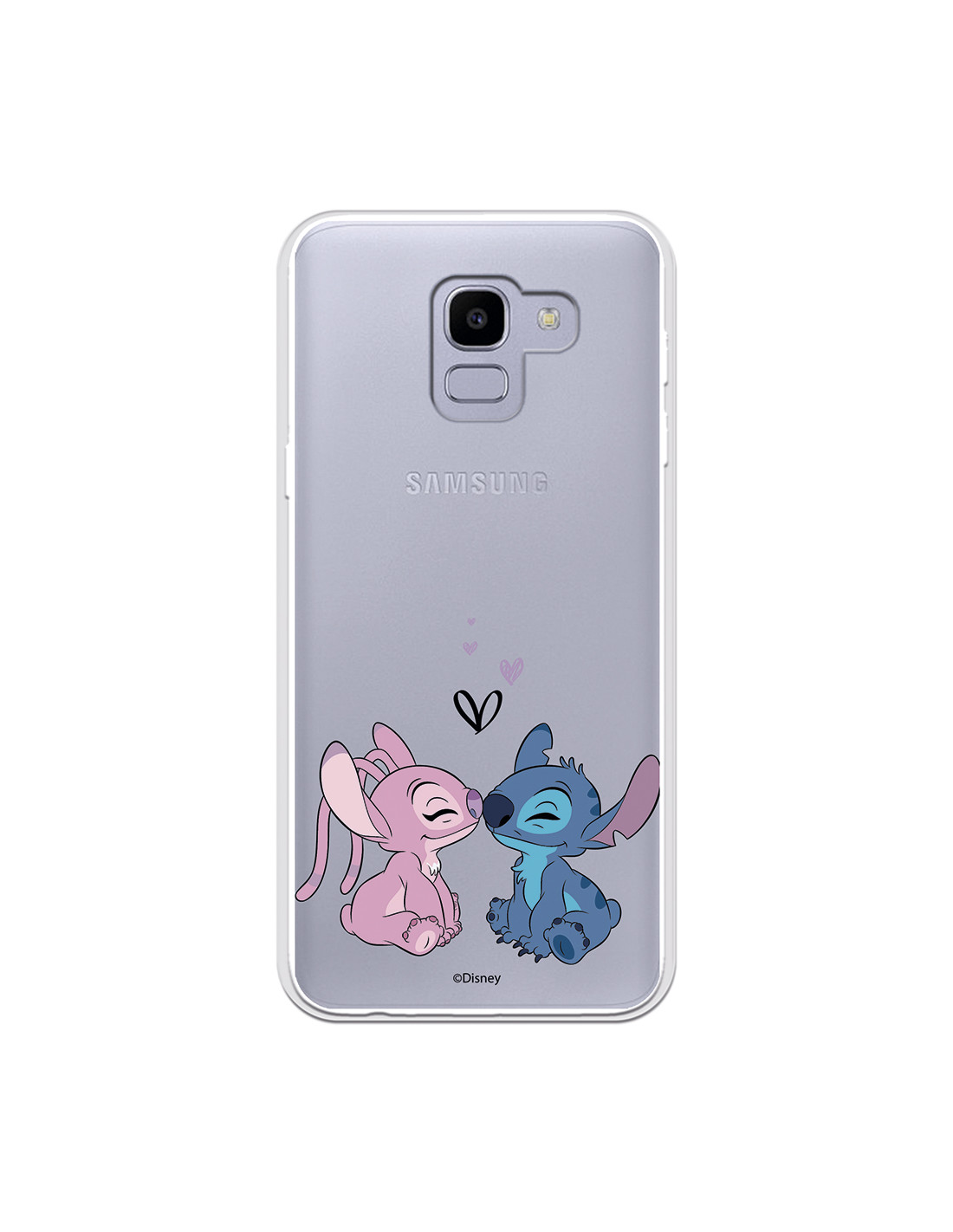 Raza humana Ru Aliado Coque pour Samsung Galaxy J6 2018 Officielle de Disney Angel & Stitch Bisou  - Lilo & Stitch