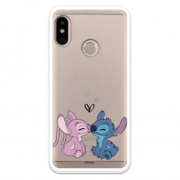 Funda para Xiaomi Mi A2 Lite Oficial de Disney Angel & Stitch Beso - Lilo & Stitch