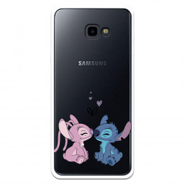 Funda para Samsung Galaxy J4 Plus Oficial de Disney Angel & Stitch Beso - Lilo & Stitch