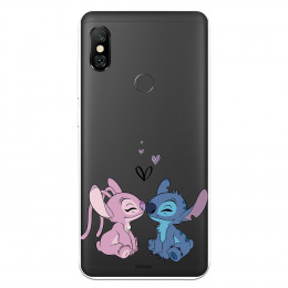 Funda para Xiaomi Redmi Note 6 Oficial de Disney Angel & Stitch Beso - Lilo & Stitch