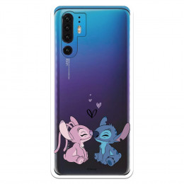 Funda para Huawei P30 Pro Oficial de Disney Angel & Stitch Beso - Lilo & Stitch