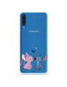 Funda para Samsung Galaxy A70 Oficial de Disney Angel & Stitch Beso - Lilo & Stitch