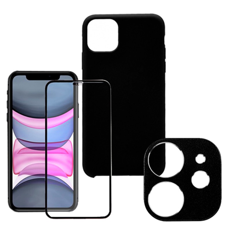 Pack Premium para iPhone 11: Ultra suave + Cristal Completo + Protector de Cámara Pack Premium para iPhone 11: Ultra suave + Cristal Completo + Protector de Cámara