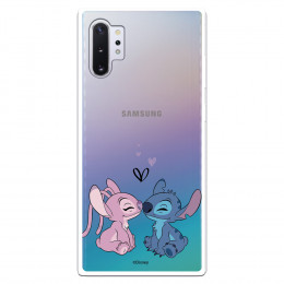 Funda para Samsung Galaxy Note 10 Plus Oficial de Disney Angel & Stitch Beso - Lilo & Stitch