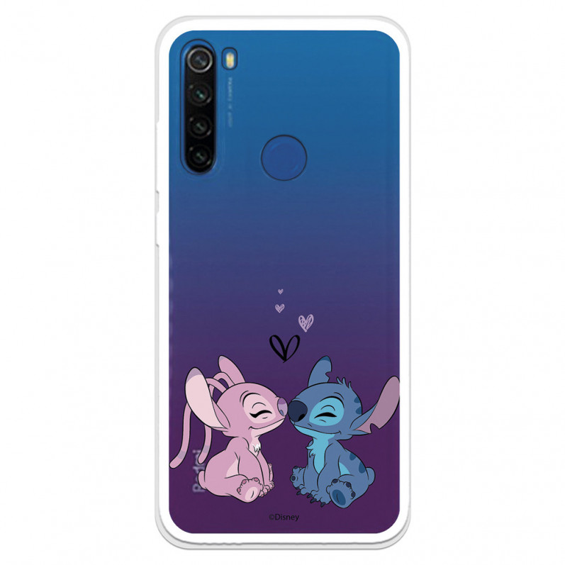Funda para Xiaomi Redmi Note 8T Oficial de Disney Angel & Stitch Beso - Lilo & Stitch