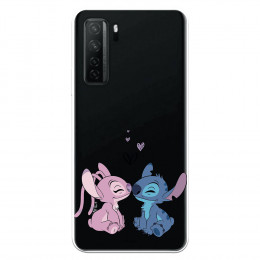 Funda para Huawei P40 Lite 5G Oficial de Disney Angel & Stitch Beso - Lilo & Stitch