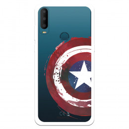 Funda para Alcatel 1S 2020 Oficial de Marvel Capitán América Escudo Transparente - Marvel