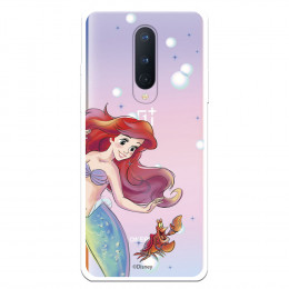 Funda para OnePlus 8 Oficial de Disney Ariel y Sebastián Burbujas - La Sirenita