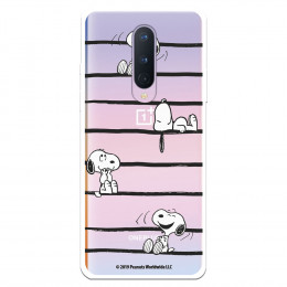 Funda para OnePlus 8 Oficial de Peanuts Snoopy rayas - Snoopy