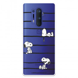 Funda para OnePlus 8 Pro Oficial de Peanuts Snoopy rayas - Snoopy