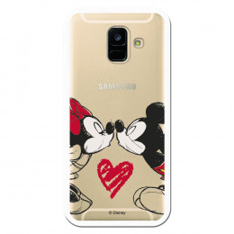 Carcasa Oficial Mikey Y Minnie Beso Clear para Samsung Galaxy A6 2018- La Casa de las Carcasas