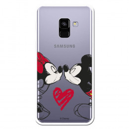 Carcasa Oficial Mikey Y Minnie Beso Clear para Samsung Galaxy A8 2018- La Casa de las Carcasas