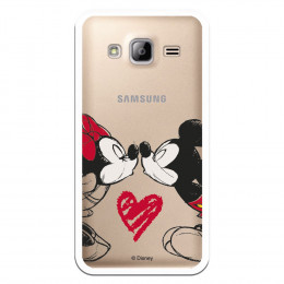 Carcasa Oficial Mikey Y Minnie Beso Clear para Samsung Galaxy J3- La Casa de las Carcasas
