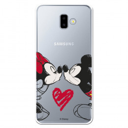 Carcasa Oficial Mikey Y Minnie Beso Clear para Samsung Galaxy J6 Plus- La Casa de las Carcasas
