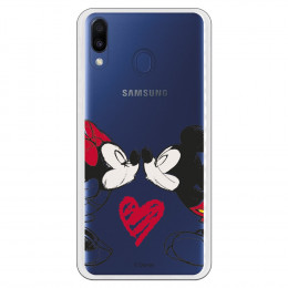Carcasa Oficial Mikey Y Minnie Beso Clear para Samsung Galaxy M20- La Casa de las Carcasas