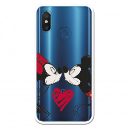 Carcasa Oficial Mikey Y Minnie Beso Clear para Xiaomi Mi 8 Pro- La Casa de las Carcasas