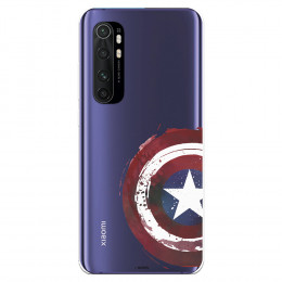 Funda para Xiaomi Mi Note 10 Lite Oficial de Marvel Capitán América Escudo Transparente - Marvel