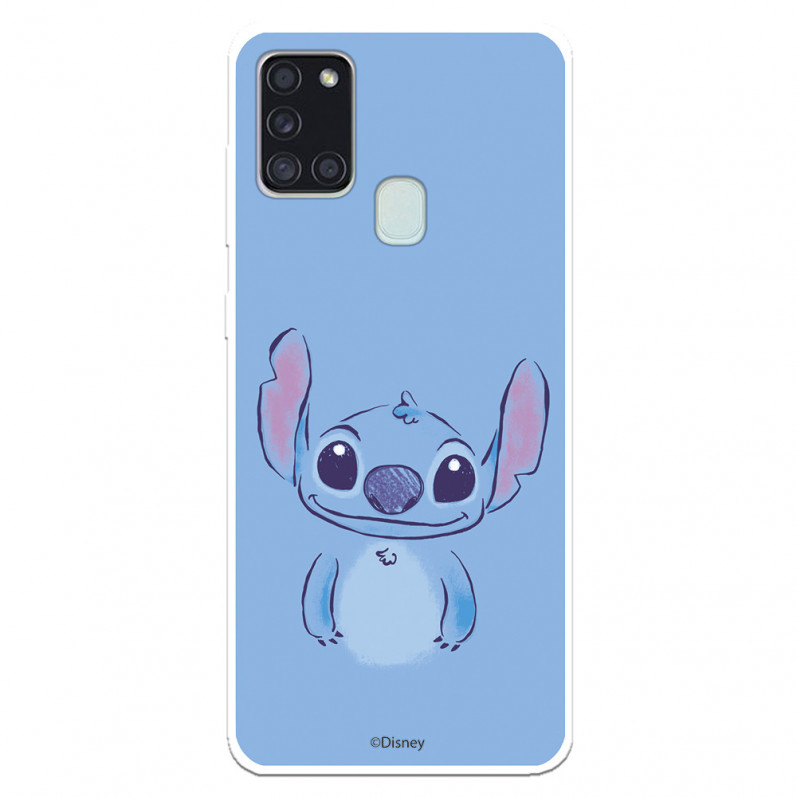 Funda para Samsung Galaxy A21S Oficial de Disney Stitch Azul - Lilo & Stitch
