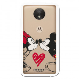 Carcasa Oficial Mikey Y Minnie Beso Clear para Motorola Moto C- La Casa de las Carcasas