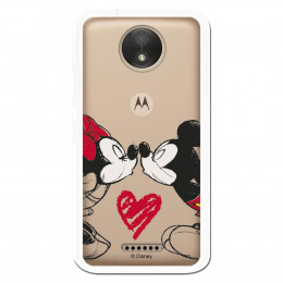 Carcasa Oficial Mikey Y Minnie Beso Clear para Motorola Moto C Plus- La Casa de las Carcasas