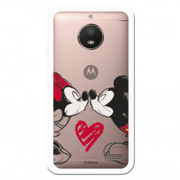 Carcasa Oficial Mikey Y Minnie Beso Clear para Motorola Moto E4- La Casa de las Carcasas