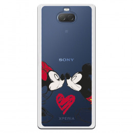 Carcasa Oficial Mikey Y Minnie Beso Clear para Sony Xperia 10- La Casa de las Carcasas