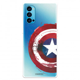 Funda para Oppo Reno 4 Oficial de Marvel Capitán América Escudo Transparente - Marvel