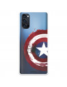 Funda para Oppo Reno 4 Pro Oficial de Marvel Capitán América Escudo Transparente - Marvel