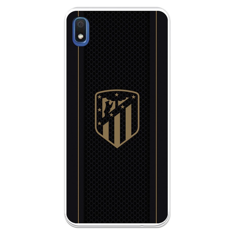 Funda para Samsung Galaxy A10 del Atleti Escudo Dorado Fondo Negro - Licencia Oficial Atlético de Madrid