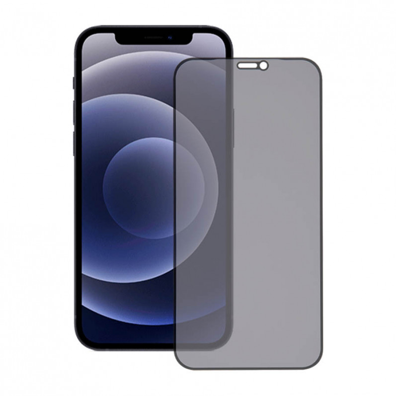 Verre Trempé Complet Antiespion Noir pour iPhone 12 Pro Max
