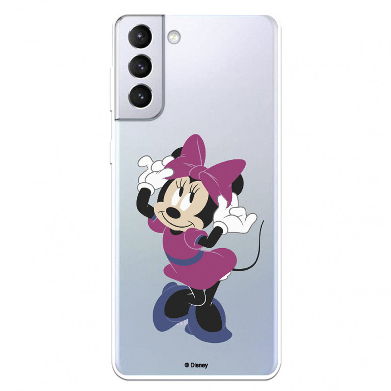 Funda para Samsung Galaxy S21 Plus Oficial de Disney Minnie Rosa - Clásicos Disney